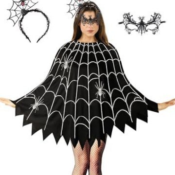 Halloween Spider Web Cape Witch Costume Stage Performance Clothing Adult Cosplay Party Cloak — image 5