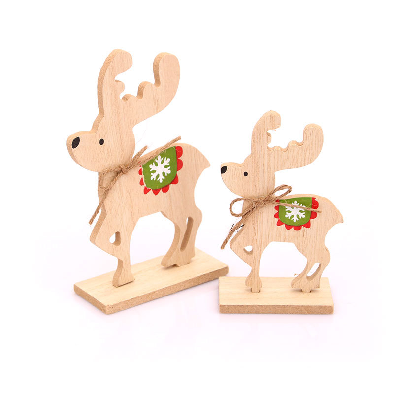 Christmas wooden desktop ornaments, shop window displays, DIY assembly, small gifts, Christmas deer decorations, and supplies — image 5