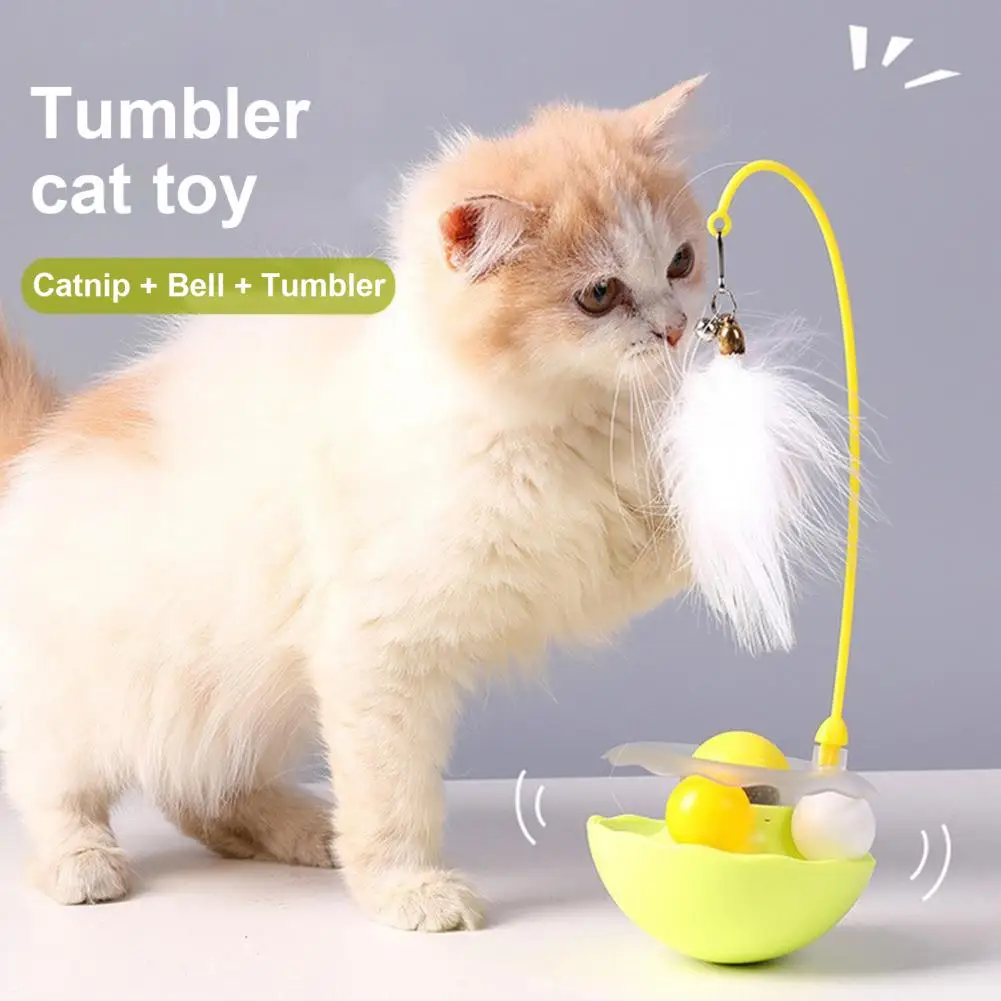 Juguete para Gatos Giratorio 360 Grados, Vara Provocadora con Pelota Rodante, Cascabel y Plumas con Hierba Gatera, Resistente a Rasguños — imagen 3