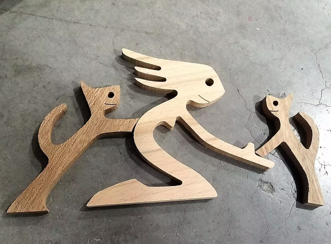 Escultura de Madera para Decoración de Hogar con Perro y Dueño - Regalo de Navidad para Amantes de los Animales — imagen 53