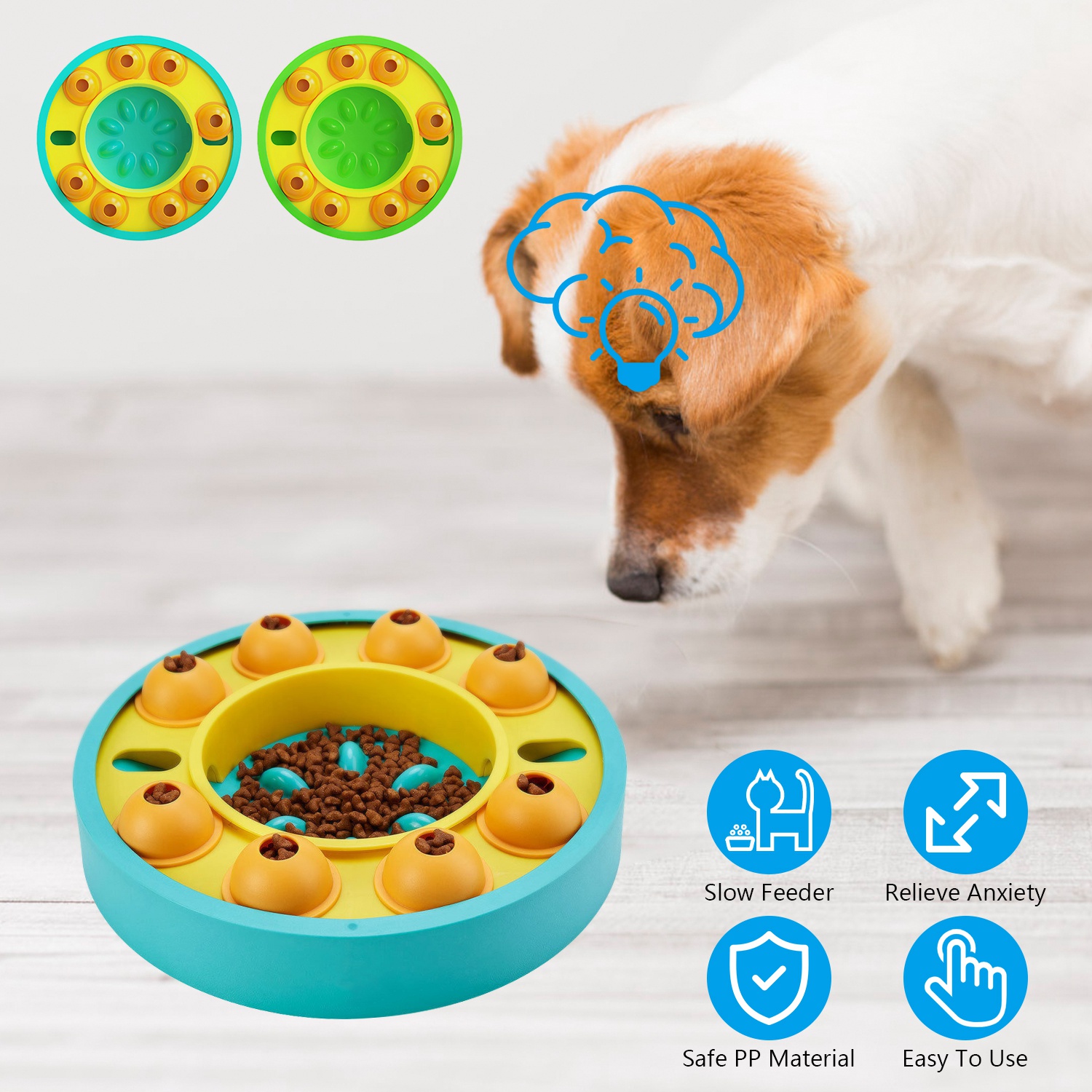 Comedero Rompecabezas para Perros, Tazón de Alimentación Lenta, Juguete Interactivo Dispensador de Premios para Entrenamiento de Inteligencia y Enriquecimiento Mental, para Perros y Gatos Pequeños, Medianos y Grandes — imagen 1