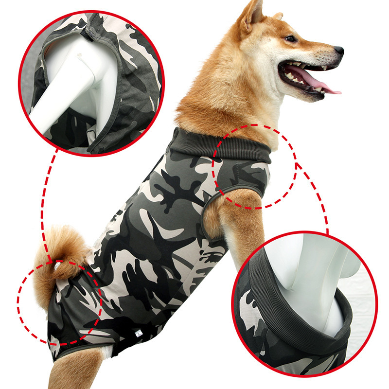 Ropa de Cuidado Postoperatorio para Mascotas - Camiseta de Operación con Faldón para Perros, Estampada y Transpirable — imagen 1