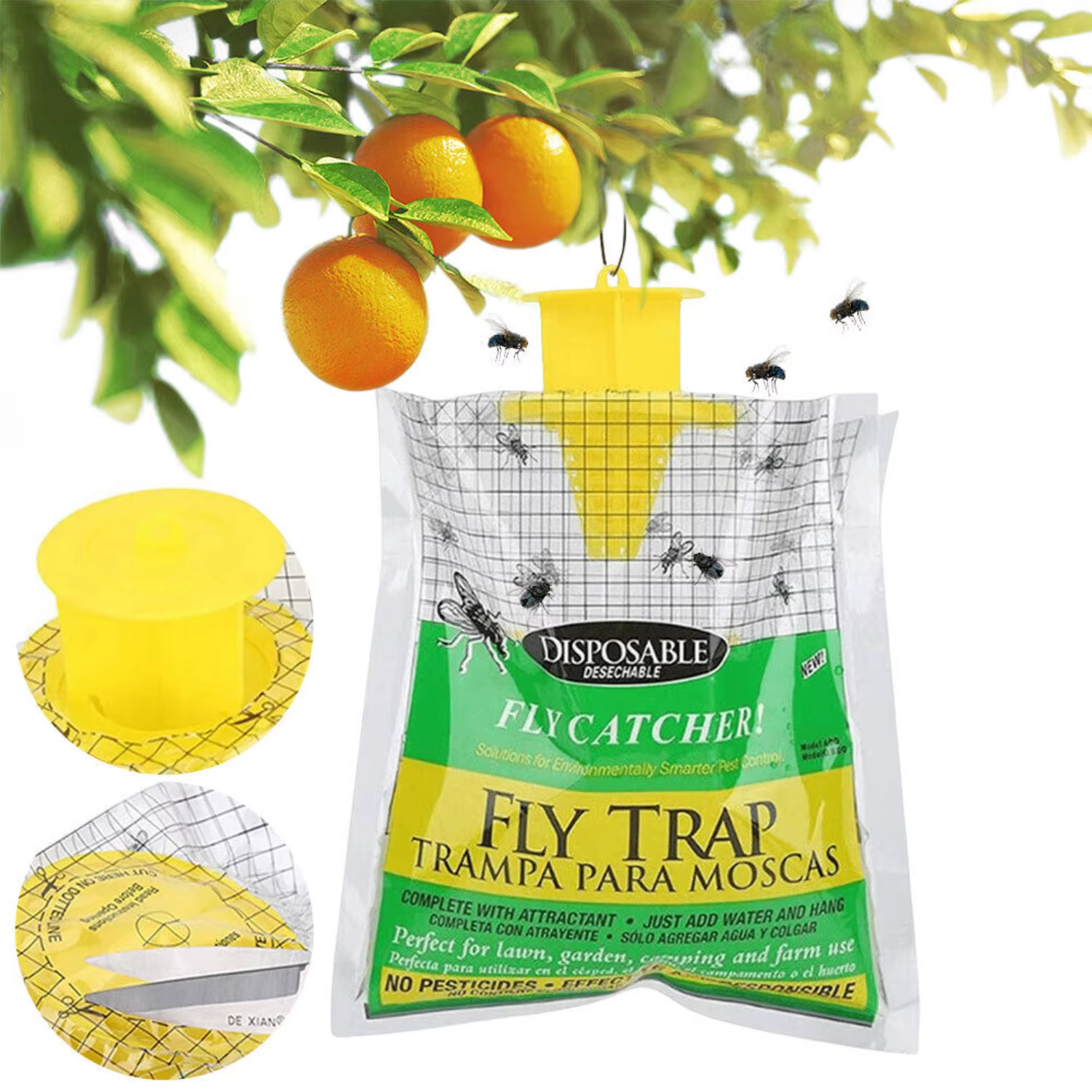 Bolsas Atrapamoscas Colgantes, 1-30 Piezas, Trampa Eficaz para Moscas y Mosquitos, Desechable, No Tóxica e Inofensiva, Suministros Para Hogar y Jardín — imagen 2