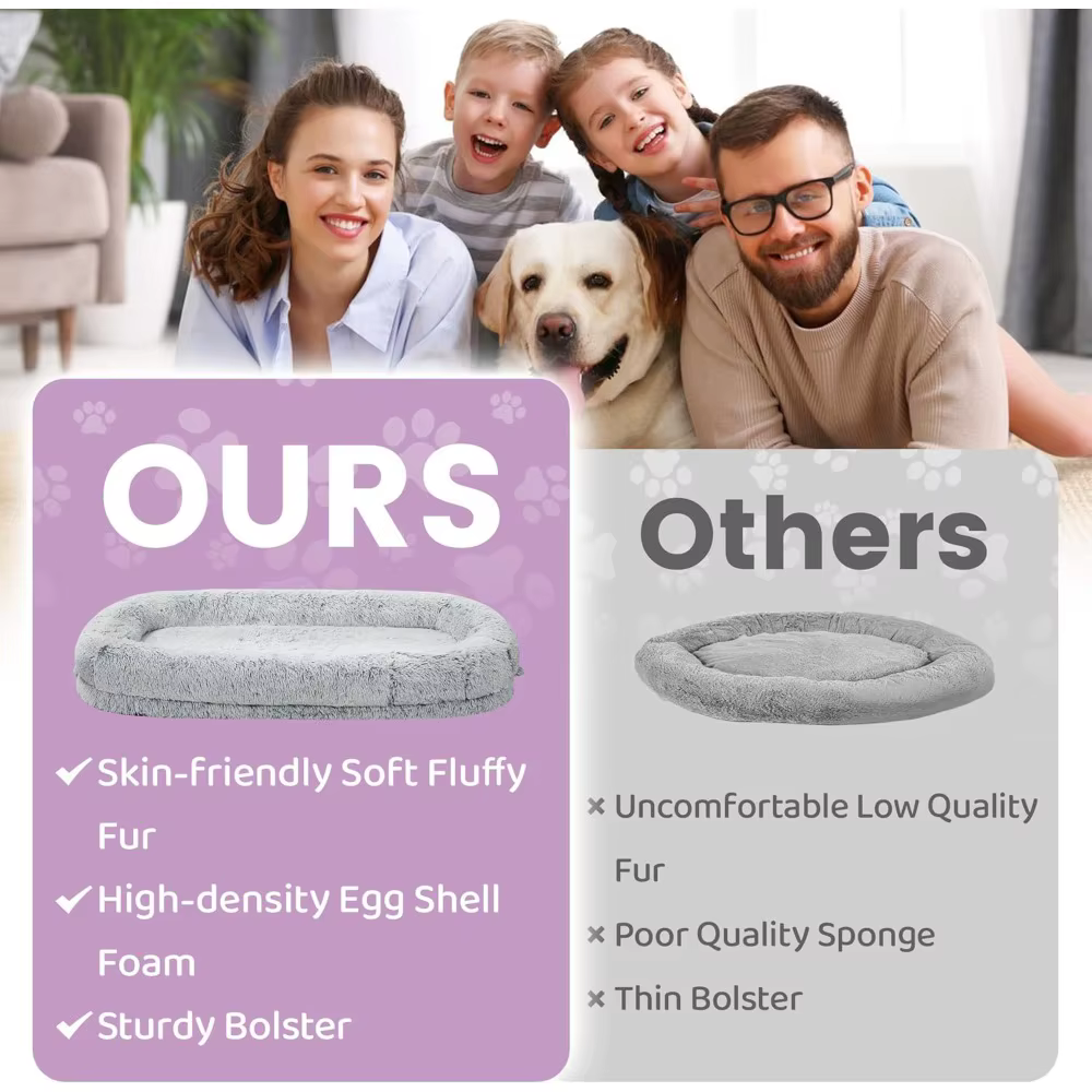 Cama para Adultos y Mascotas de Gran Tamaño, 46 x 10 x 76 cm, Diseño Ortopédico, Cubierta Removible, Personalizable — imagen 5
