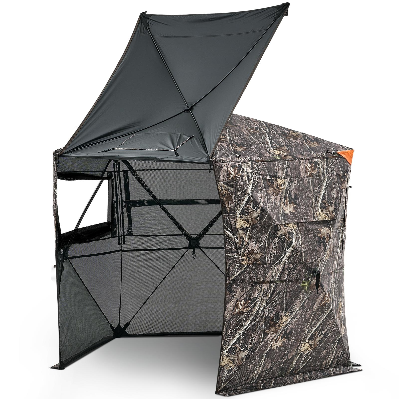 Hunting Blind, 6-7 Person, 288 Degree 5 Side See-Through Ground Blinds With Carrying Bag, Portable Camouflage Tent, Durable Concealed Shelter With Silent Zipper Door And Window, For Turkey Deer — imagen 1