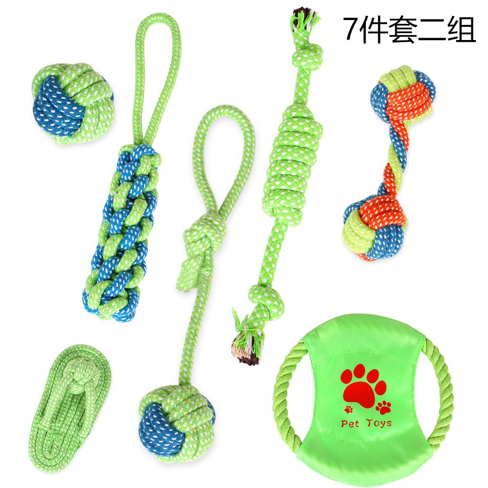 Juguetes para Mascotas - Conjunto de Cuerda de Algodón para Mordisqueo y Limpieza Dental Canina — imagen 9