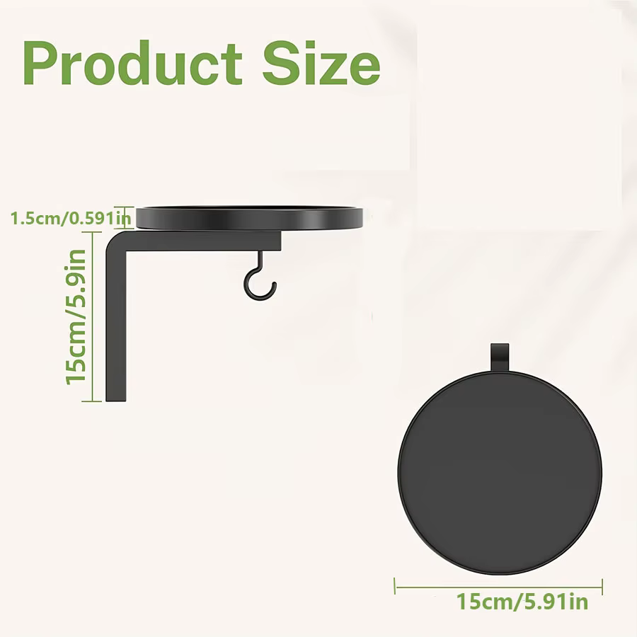 Wall Mounted Wrought Iron Bird Bath Feeder Tray 2 In 1 Outdoor Garden Yard Wall Decor Metal Craft Wild Bird Drinking Feeding Sta — image 5