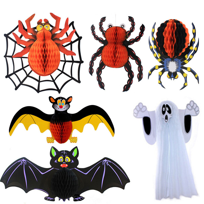 Decoraciones de Halloween Conjunto KTV Propios Pendientes de Papel Araña Murciélago Pendiente Fantasma Colgante — imagen 1