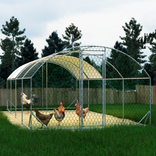 26x9x6Large Metal Chicken Coop, Walk-in Poultry Cage, Chicken Run With Waterproof Cover, Outdoor Backyard Farm, Chicken Rabbits Duck Run Pen, Easy To Assemble And Clean — imagen 10