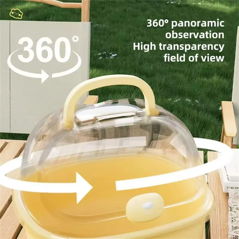 Transparent Handheld Hamster Cage Outdoor Large Space Golden Retriever Hare Special Use Hamster Cage Portable Hamster Home — image 4