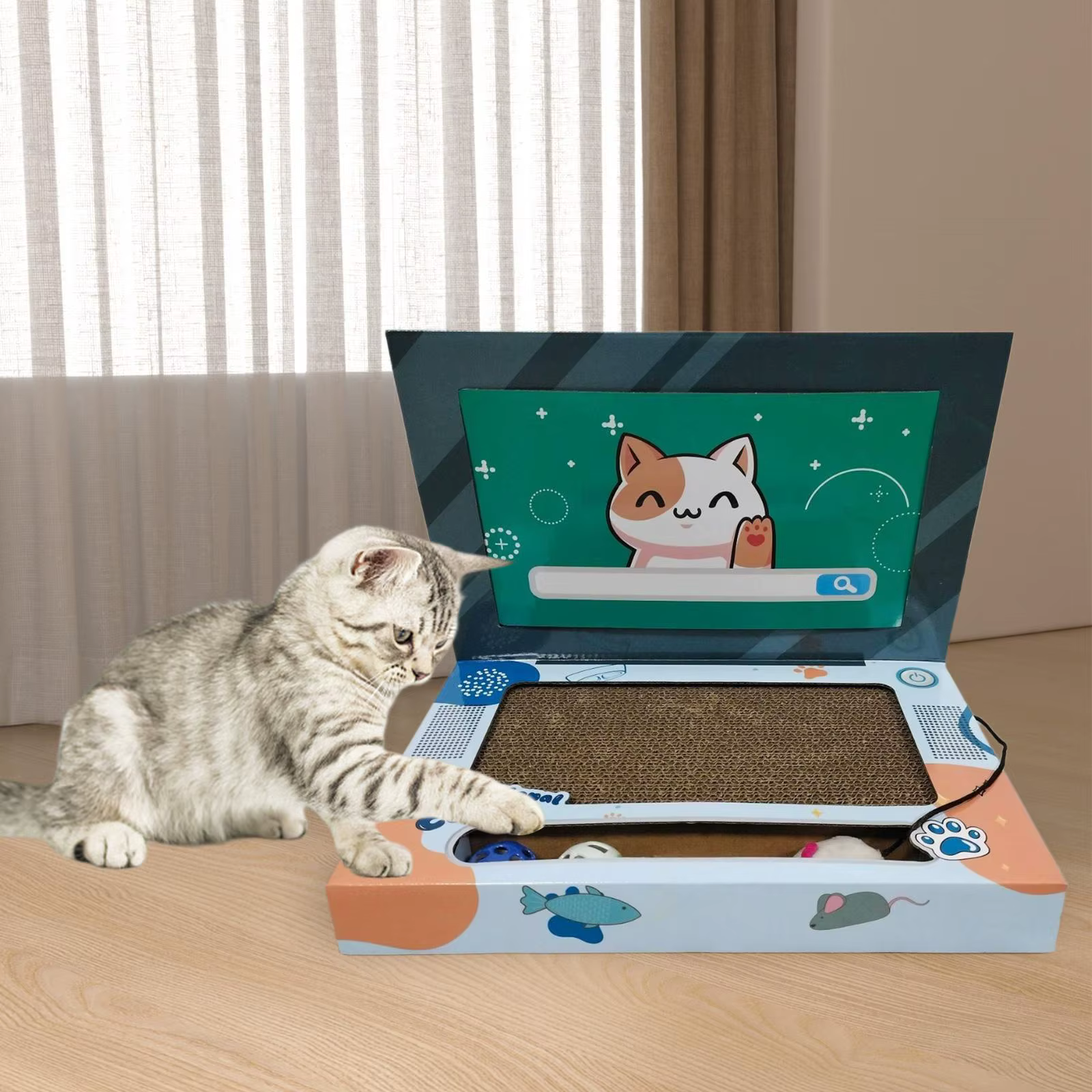Cat Laptop Scratcher Cat Laptop Toy Kitten Toy Cat Interactive Toy Cat Bed Cat — image 1