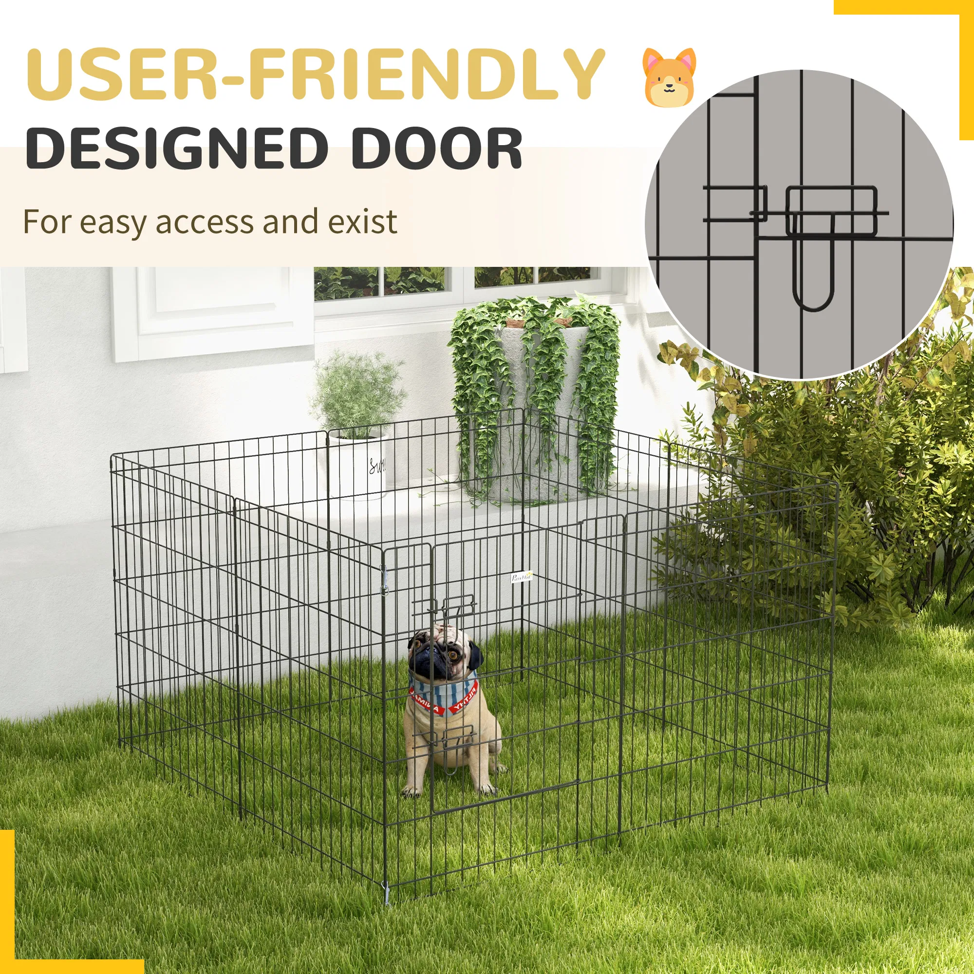Foldable Metal Exercise Pet Playpen Yard Dog Puppy Kennel Cage 8 Panel — image 3