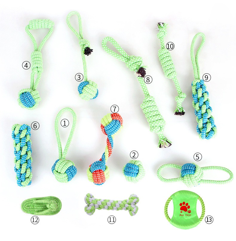 Juguetes para Mascotas - Conjunto de Cuerda de Algodón para Mordisqueo y Limpieza Dental Canina — imagen 11