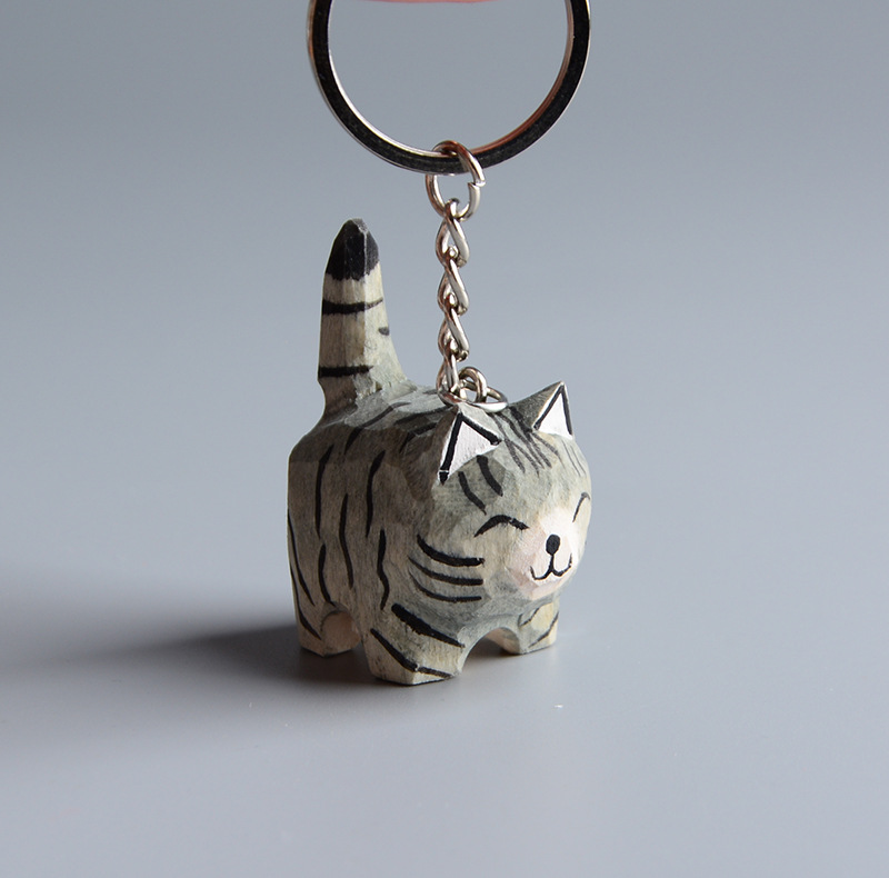 Creative Wooden Cat Trinkets Crafts Handmade Wood Carving — image 10