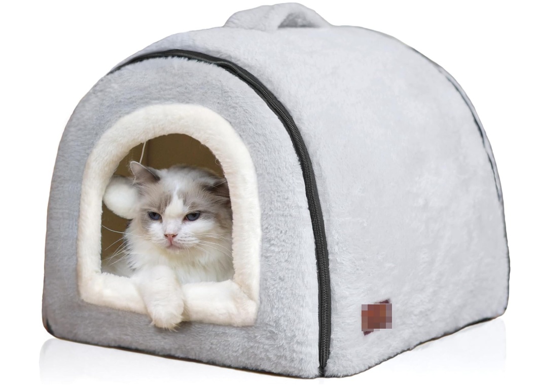 Caja de Descanso para Gatos Domésticos Reversible - Refugio Acogedor con Base Antideslizante y Resistente al Agua — imagen 12