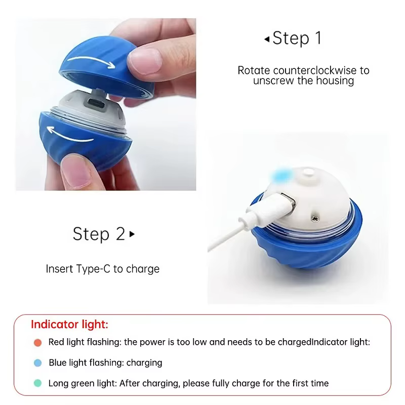 Pelota Interactiva Automática para Perros - Juguetes Inteligentes de Movimiento USB para Cachorros — imagen 2