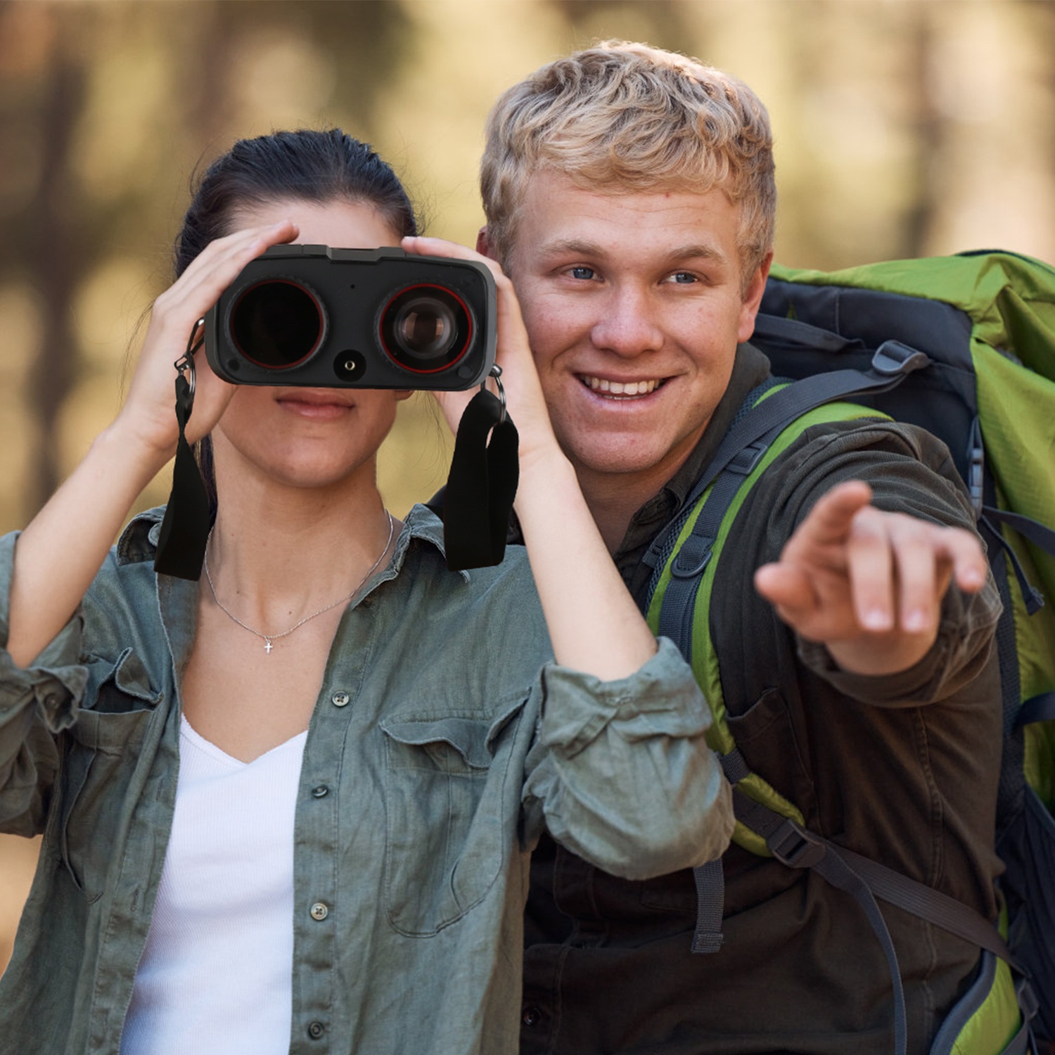 Gafas de Visión Nocturna 4K Binoculares a Todo Color con Zoom 10X, Alcance de Visión de 2624ft, Pantalla de 3in, Tarjeta MMC de 64G, Control por App WIFI, Guarda Fotos y Video, Ideal para Camping, Caza y Seguridad — imagen 5