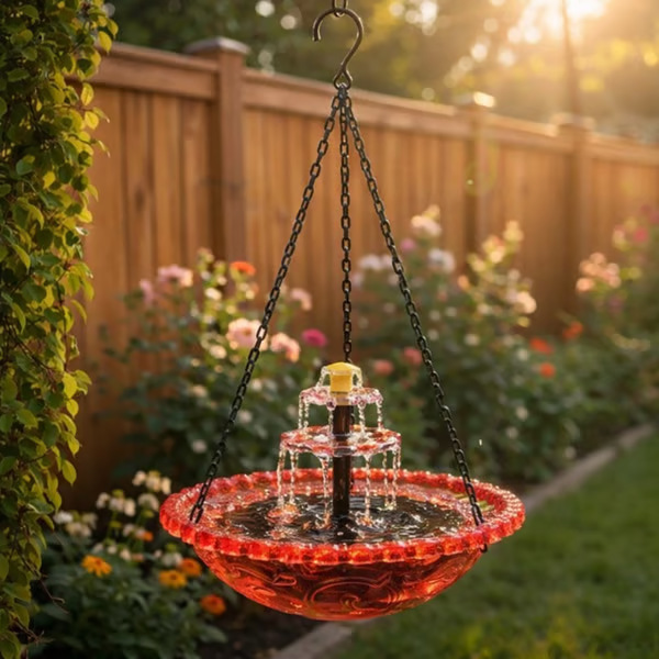 Fuente de Piscina Colgante Cascada Solar para Aves — imagen 8