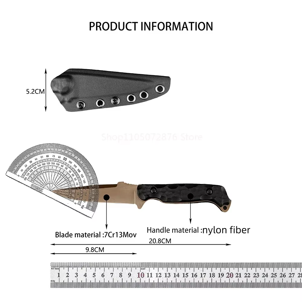7Cr13Mov Blade Portable Wilderness Cutting Knife High Hardness Hiking Cutter Outdoor Camping Fishing Straight Knife EDC Knife — image 2