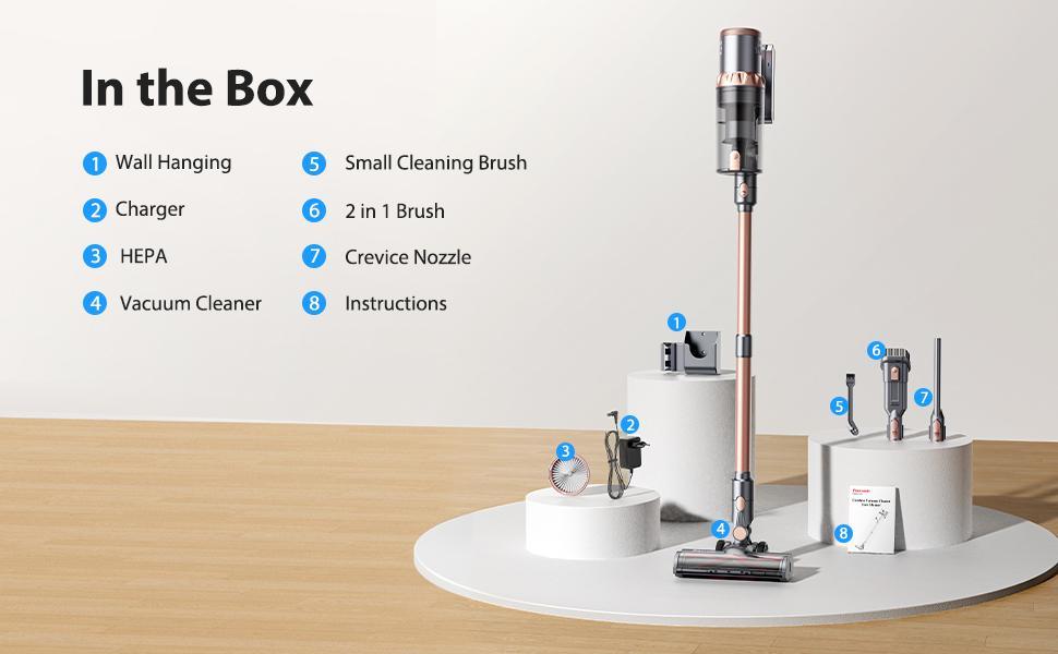 Aspiradora de mano inalámbrica para pelo de mascota con 45KPa de potente succión, pantalla táctil LED, 60 minutos de batería, ligera para el hogar — imagen 18