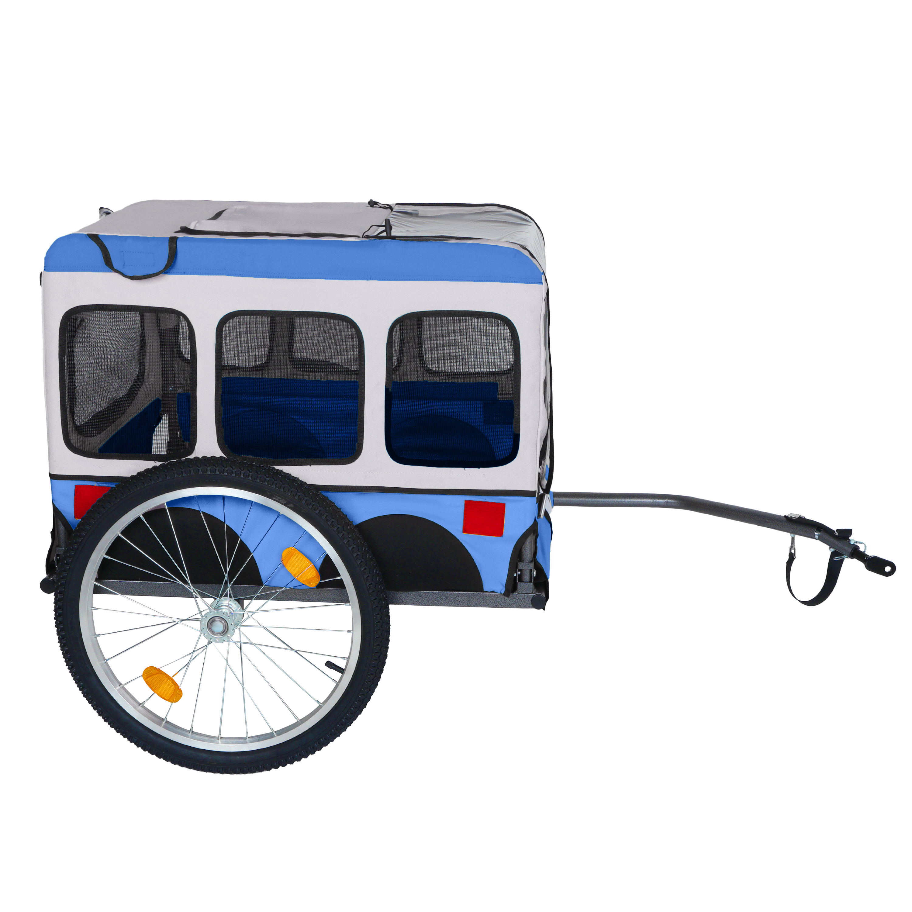 Remolque de Bicicleta Plegable Grande para Perros - Llantas de 20×2 1/8 Pulgadas, Estructura de Acero Resista, Diseño Espacioso, Ciclismo y Aventuras en Terrenos Varios — imagen 12