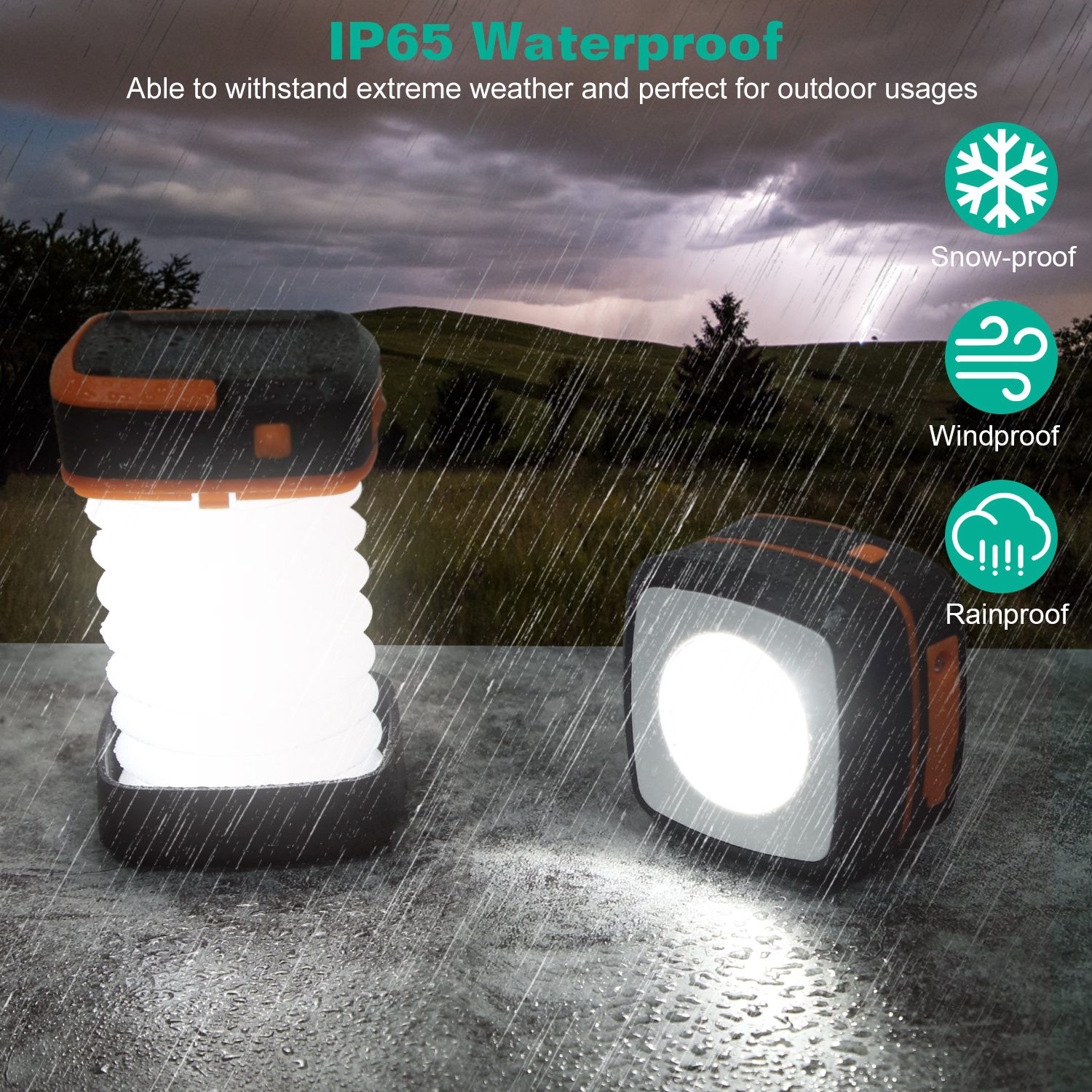Solar Camping Lantern LED Collapsible Tent Lamp USB Rechargeable Portable Emergency Camping Light For Hiking Fishing Outdoor — image 4