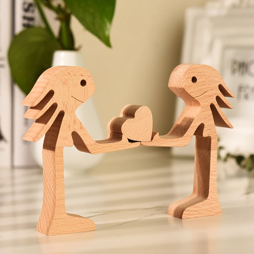 Escultura de Madera para Decoración de Hogar con Perro y Dueño - Regalo de Navidad para Amantes de los Animales — imagen 59