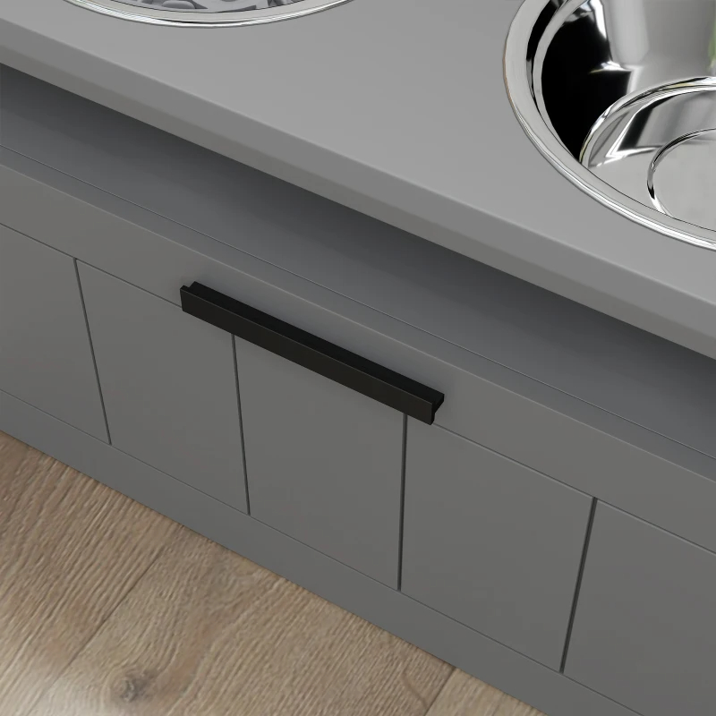 Comedor Elevado para Perros, Gran Raza - Soporte con 2 Tazas Inox de Alimento y Agua + Caja de Almacenamiento y Manta de Alimentación Lenta — imagen 9