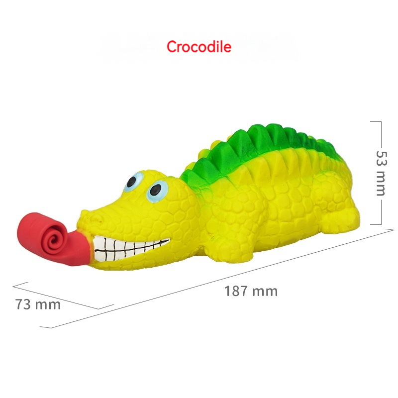 Toy New Product Latex Tongue Squeezing Lizard Crocodile Squeezing and Making Sounds Funny and Soothing Dog Toys — image 3