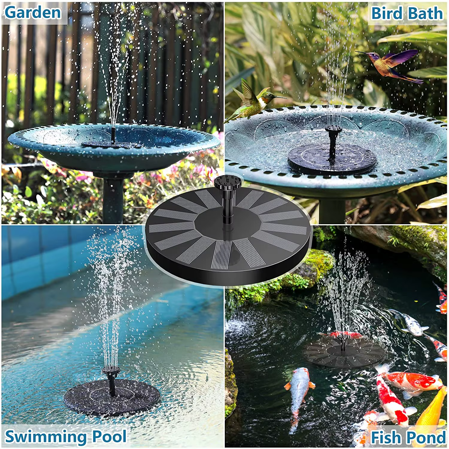 Fuente de Agua Solar para Piscinas y Jardines - Decoración Exterior con Energía Renovable — imagen 6