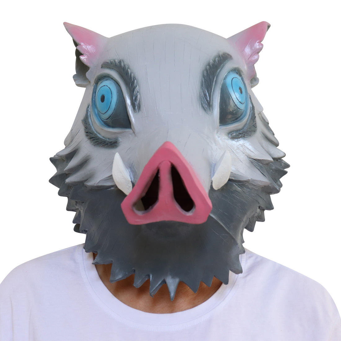 Disfraz de Cerda Demon Slayer Iyo no Suke - Máscara de Latex para Fiesta de Disfraces con Cabeza de Cerdo Fluffy — imagen 7