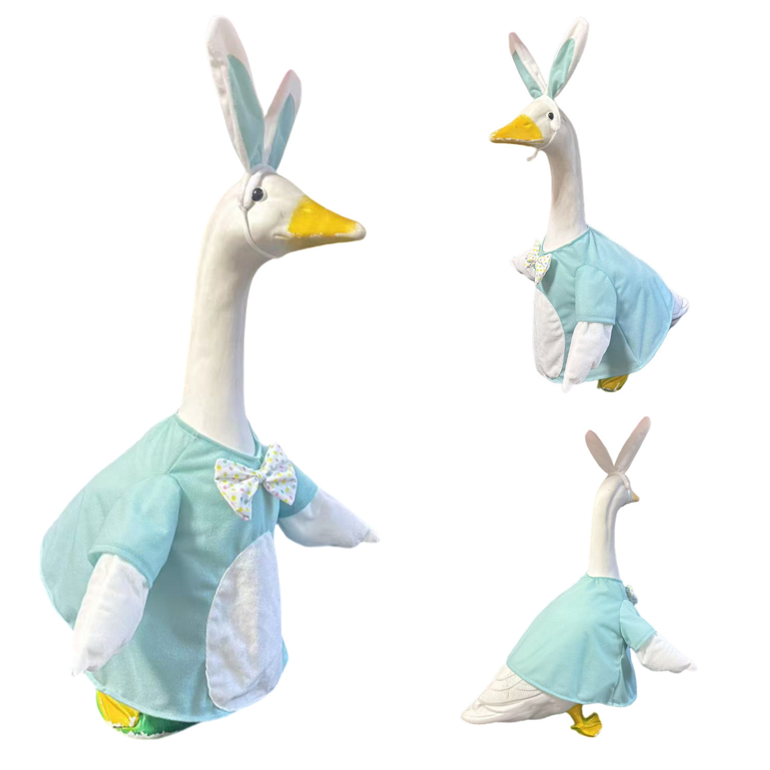 PorchGooseCostume Cute Easter Bunny Ear Goose Costume Outdoor Yard Decorative Dress for Geese — image 3