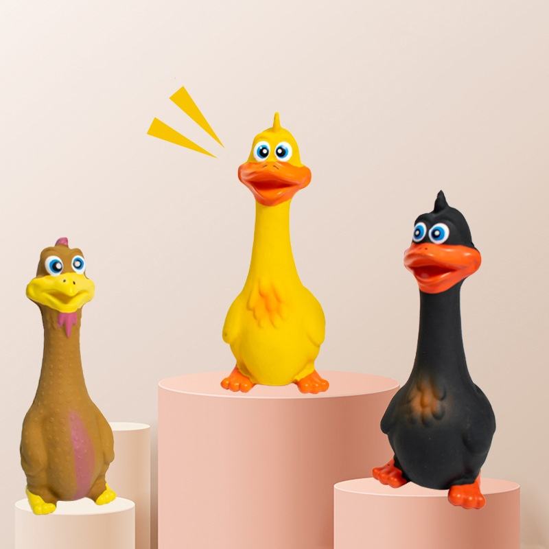 3 Piezas de Juguetes de Gallina Chillona de Látex, TPR Ecológico, Juguetes Interactivos para Morder y Jugar con Sonido para Perros — imagen 4