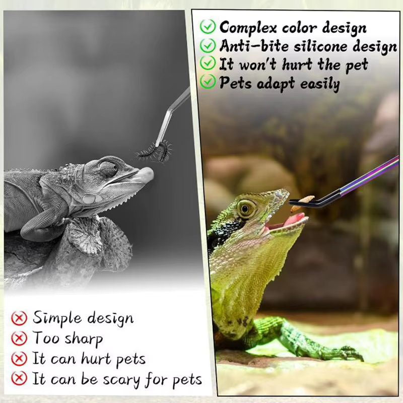 Reptile Feeding Tongs Rust Resistant Lizard Feeding Tweezers Bearded Dragon Feeder Stainless Terrarium Feeding Tool For — image 4