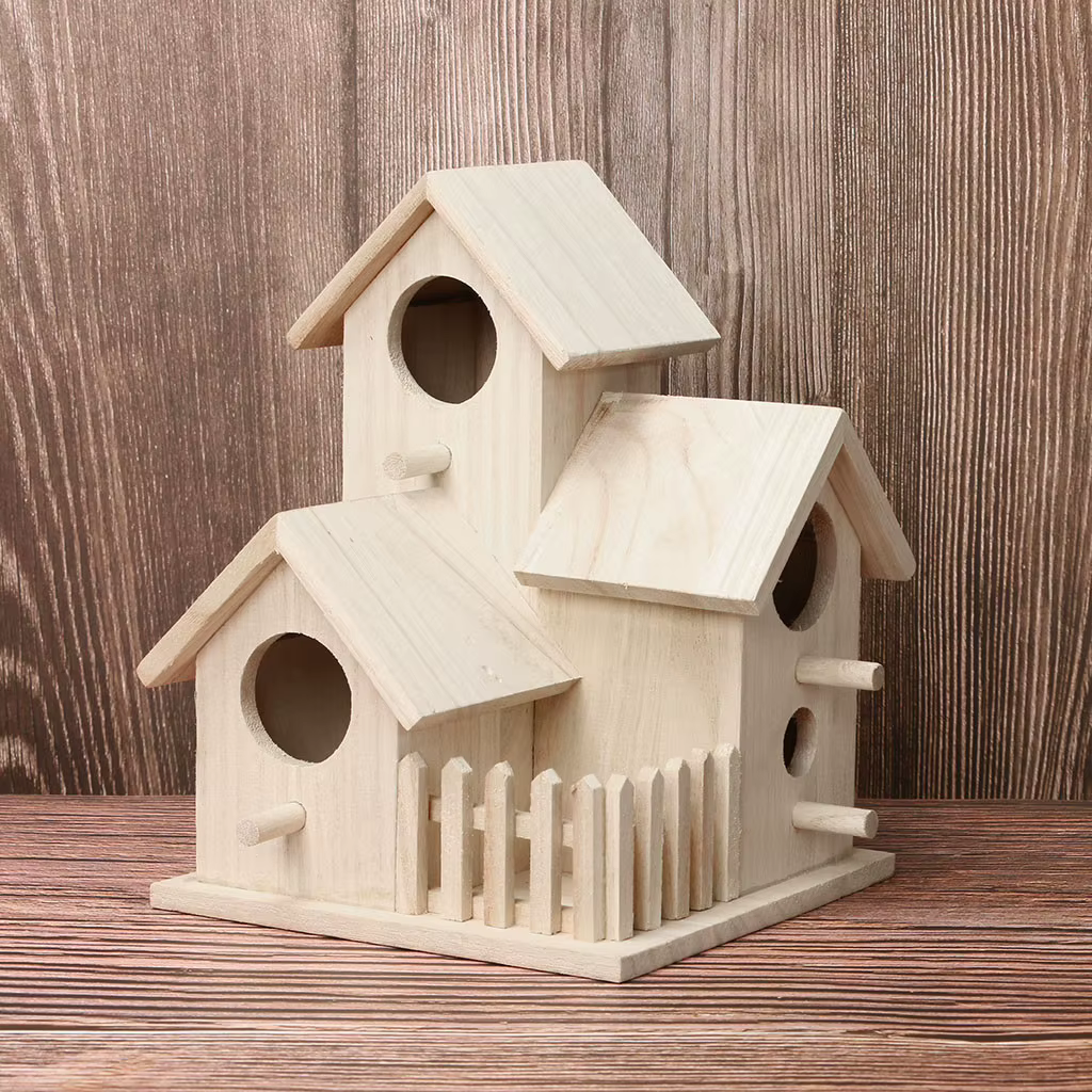 Wooden Mini Bird Cage Outdoor Hanging Birdhouse Box Garden Bird Cages Home Yard Decoration Bird Products Wooden Bird Parrot Nest — image 6