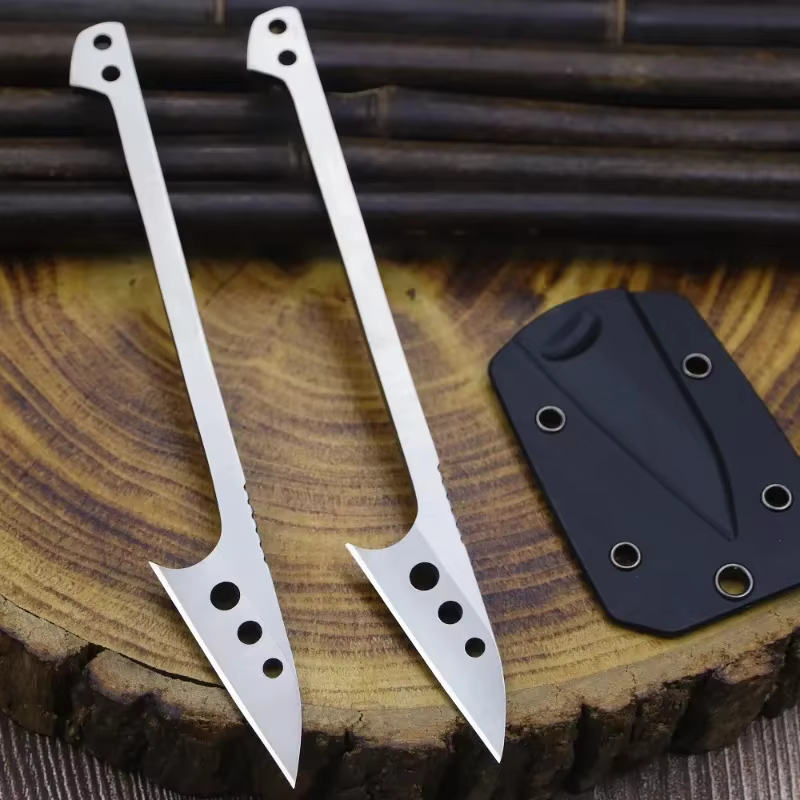 New Pocket knife, foutdoors ishing knife 440c one-piece steel hunting knife +K sheath, EDC camping tool knife — image 3