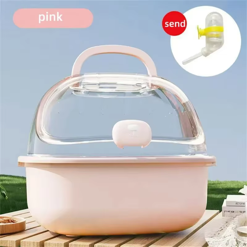 Transparent Handheld Hamster Cage Outdoor Large Space Golden Retriever Hare Special Use Hamster Cage Portable Hamster Home — image 5