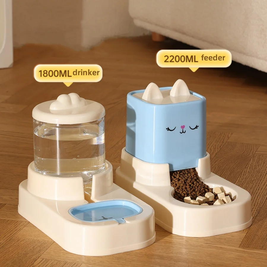 Kimpets Pet Cat Automatic Drinking Water Feeder Large Capacity Water Dispenser Dry Wet Separation Food Container Cat Dog Bowl — image 4