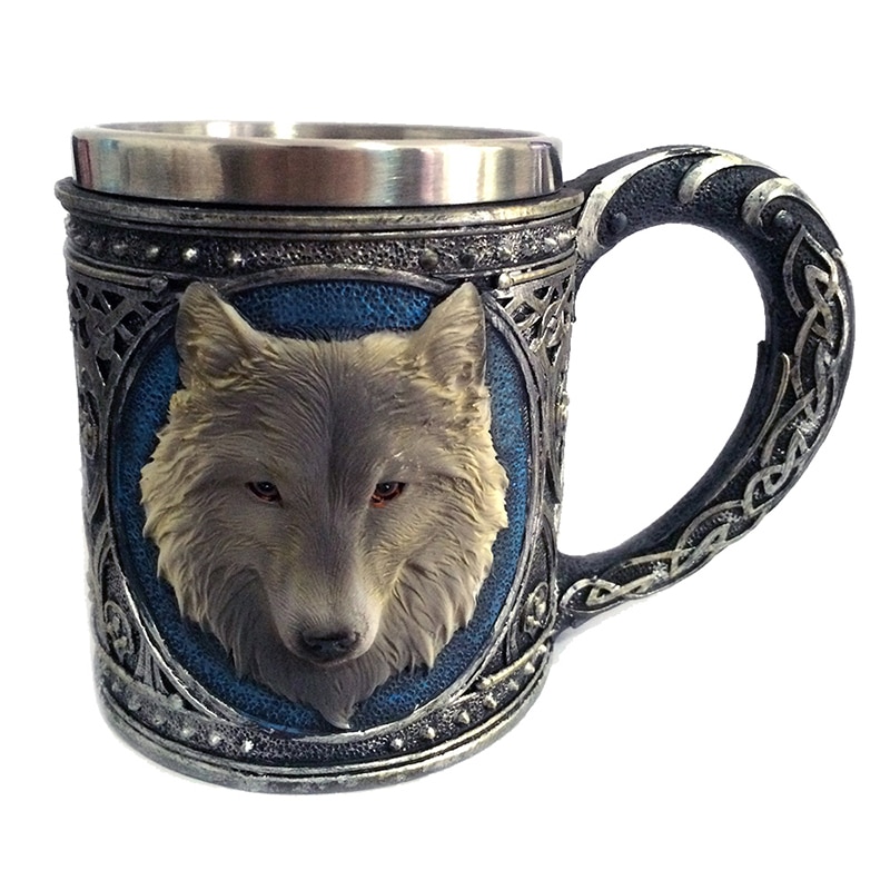 3D Wolf Mug Cartoon Animal Lone Wolf King Drinking Cup Tea Beer Coffee Mug Gift — image 1
