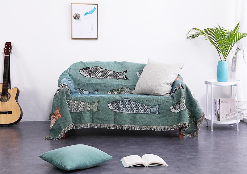 Modern minimalist koi patterned sofa blanket can be used as a soft carpet tablecloth decoration dust-proof — image 5