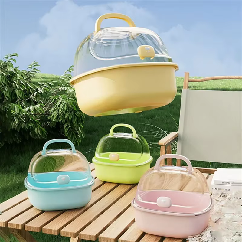 Transparent Handheld Hamster Cage Outdoor Large Space Golden Retriever Hare Special Use Hamster Cage Portable Hamster Home — image 1