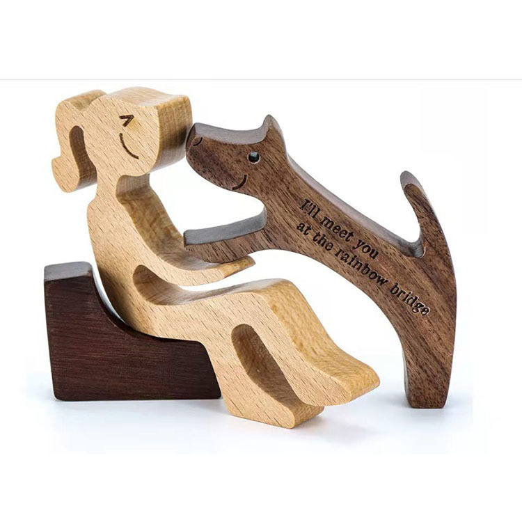 Escultura de Madera para Decoración de Hogar con Perro y Dueño - Regalo de Navidad para Amantes de los Animales — imagen 32