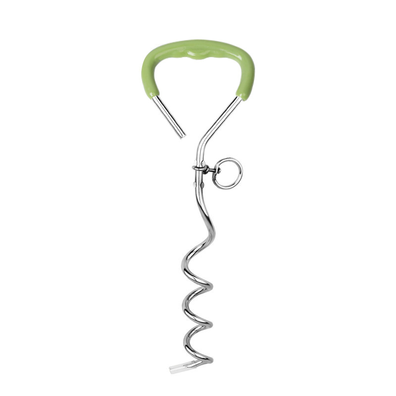 Outdoor Pet Supplies Dog Stake Chrome Plated Spiral Ground Anchor Dog Tether Stock — image 11