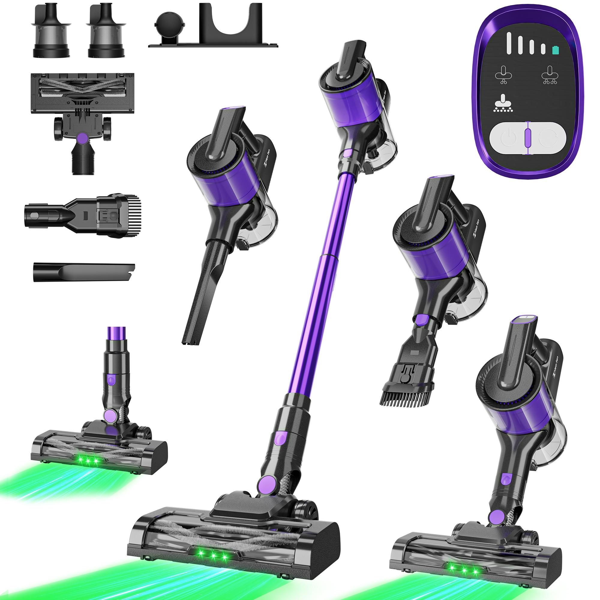 Aspirador Inalámbrico Ligero con Cabezote Anti-Enredado y Luz LED Verde. Limpia Multimodal para Suelos Duros, Alfombras, Pelo de Mascotas y Autos — imagen 10