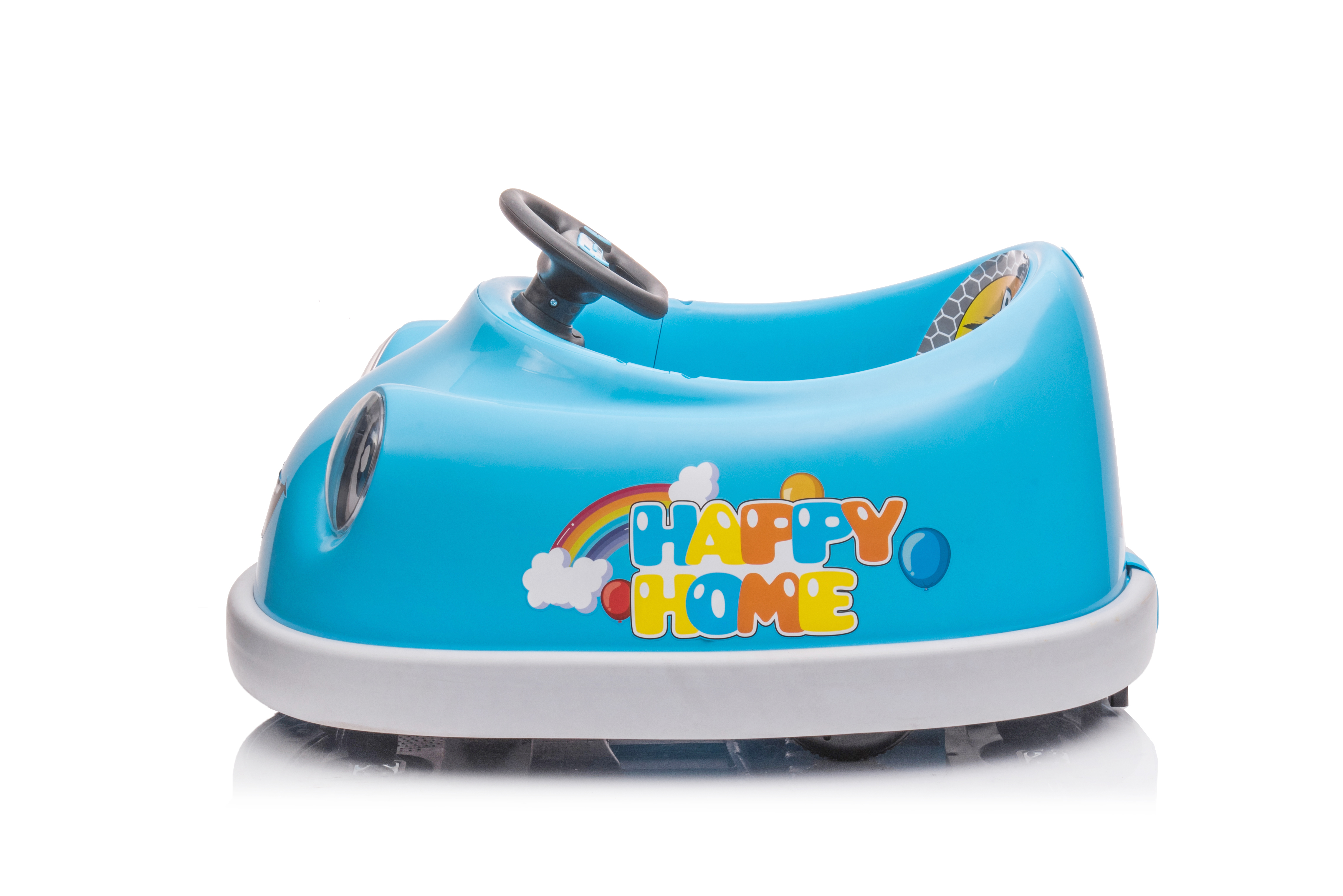 Coche de Choque para Niños, 12V Acción Dual Edad 1-6 Años Coche Eléctrico para Niños con Palanca Comida Placa USB BT Música Modo Caballo de Roca Protección contra Colisiones Coche de Carrera para Niños — imagen 2