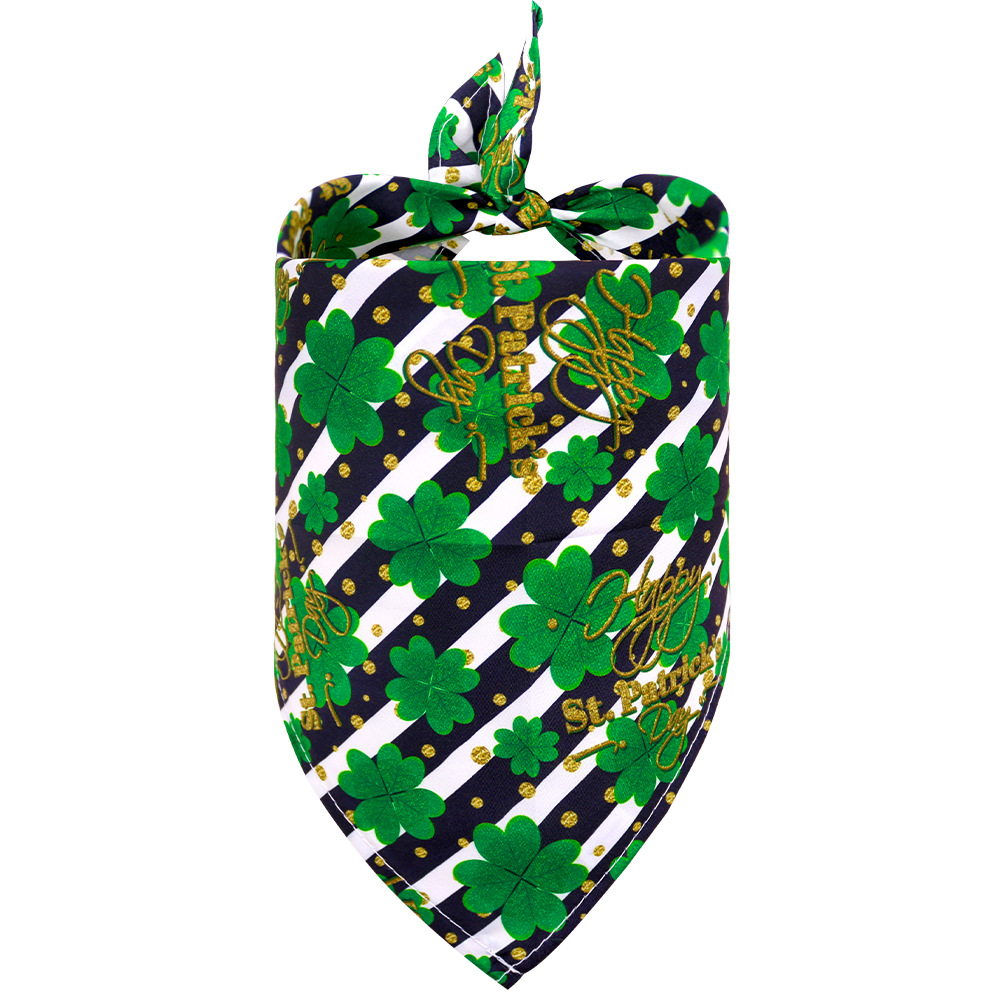 Accesorios para Mascotas Día de San Patricio Toalla de Saliva de Perro Triángulo Shamrock — imagen 8