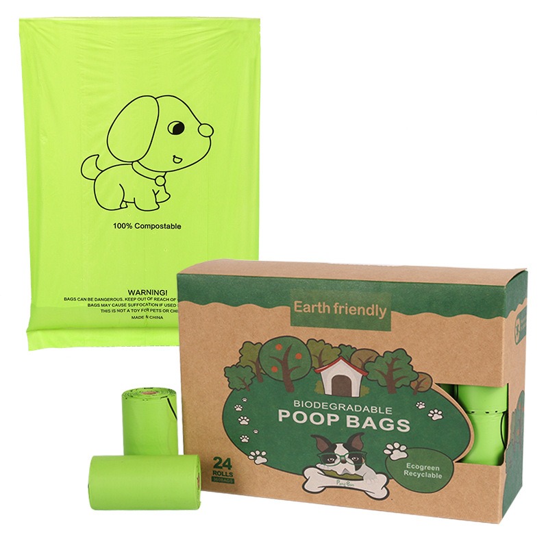 Bolsa de basura para mascotas biodegradable con maíz y PLA compostable para heces caninas — imagen 12