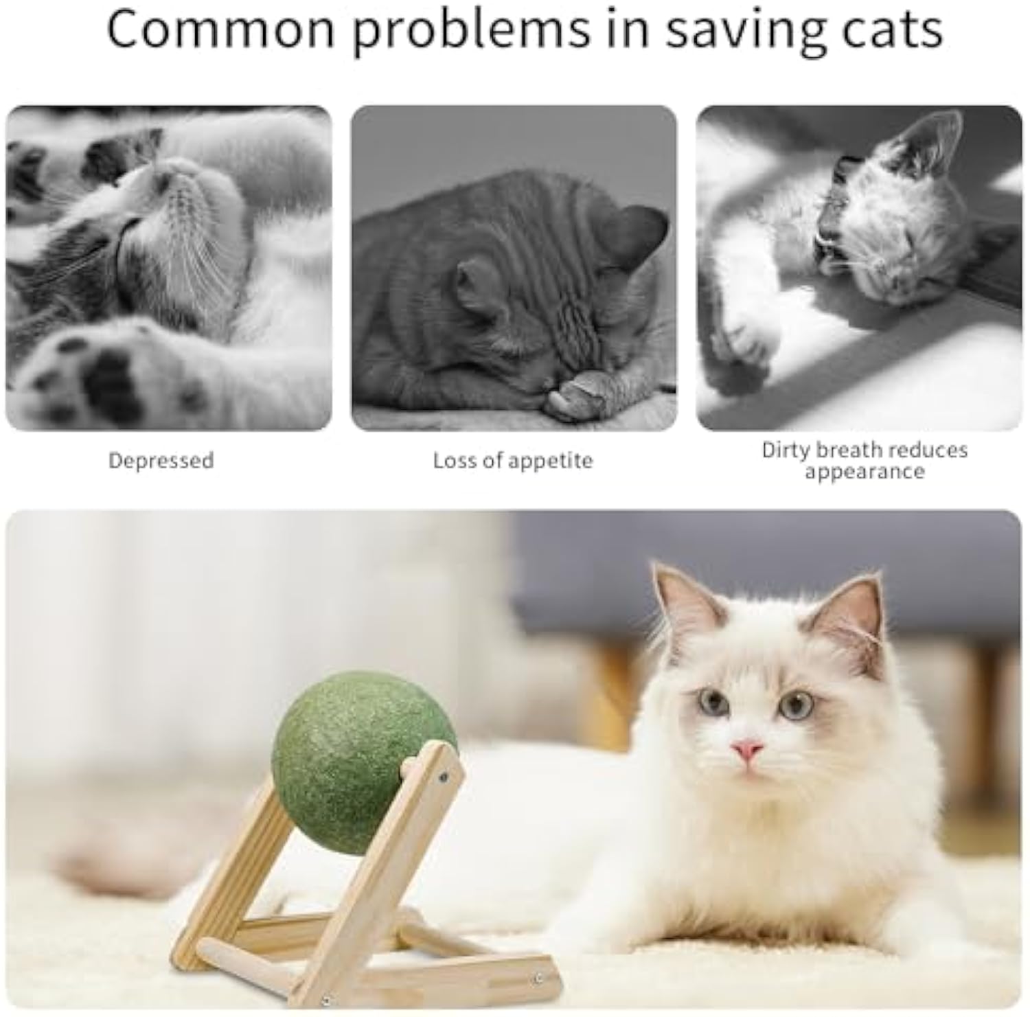 Catnip Balls Catnip Toys For Cats Cat Nip For Cats Safe Healthy Cat Nip Toys Giant Catnip Ball With Holder Cat Toys For Indoor Cats — image 4