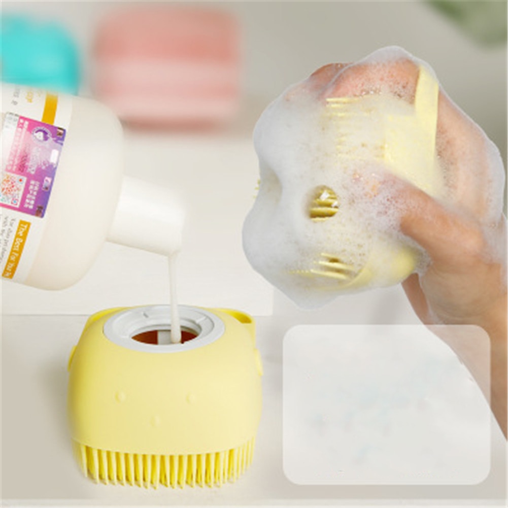 Pet Bath Brush Soft Silicone Comb Dogs Cats SPA Shampoo Massage Brush Shower Hair Removal Comb Pets Cleaning Grooming Tool — image 2