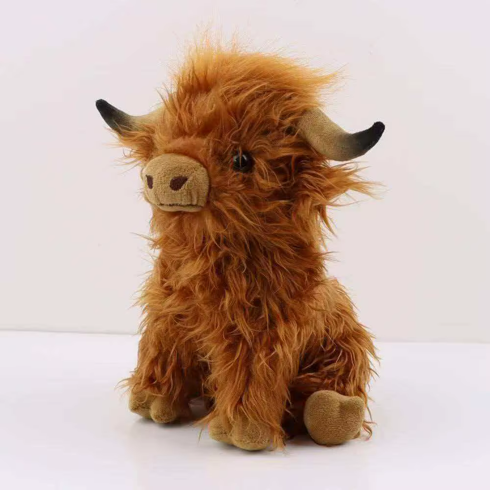 Highland Cow Plush Toy Funny Joy Realistic Stuffed Animal with Long Fluffy Hair Soft Cuddly for Kids Children & Boys Gift — image 5